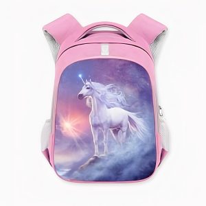 Mochila escolar con unicornio blanco