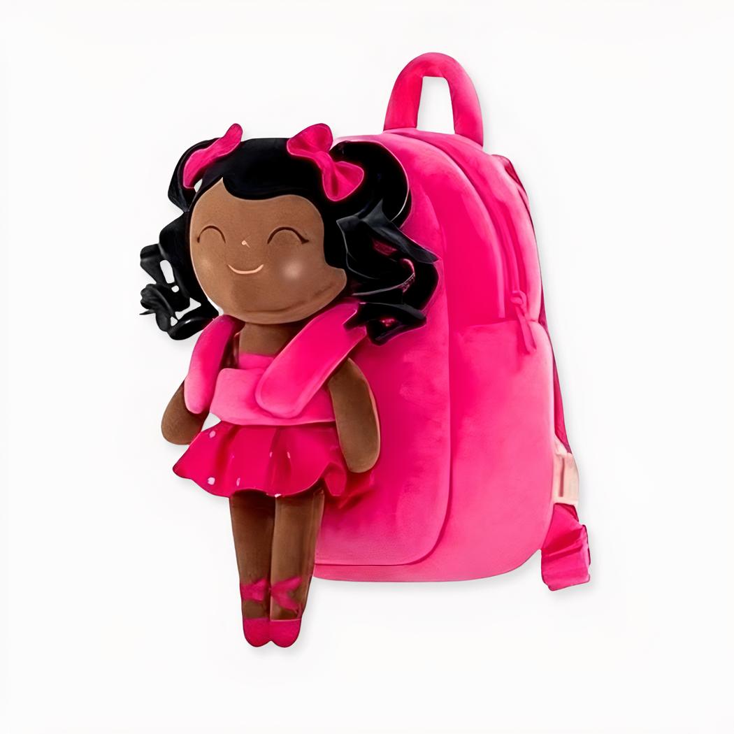 Mochila CP de felpa con muñequita bailarina de ballet en la parte delantera