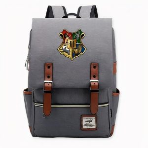Mochila estilo escolar Harry Potter gris