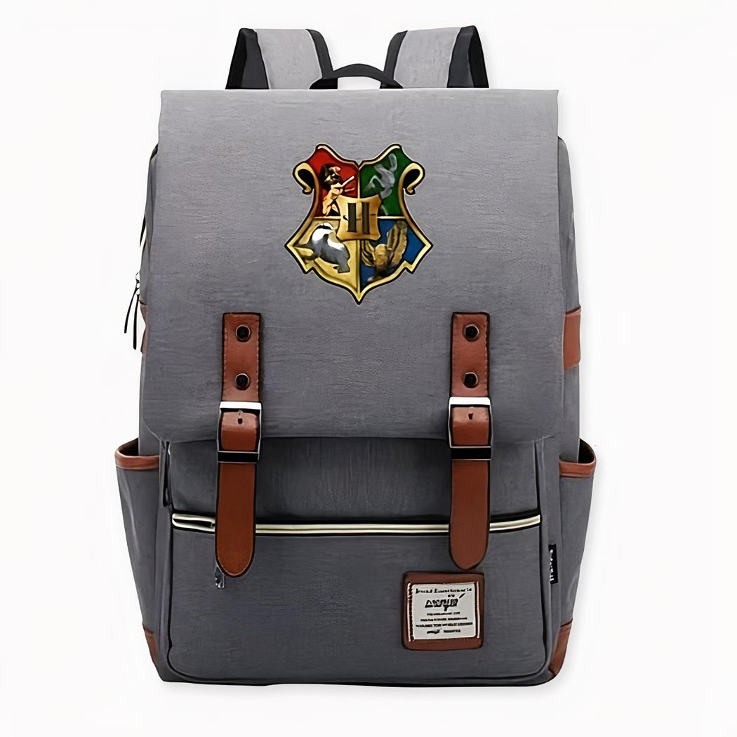 Mochila estilo escolar Harry Potter gris