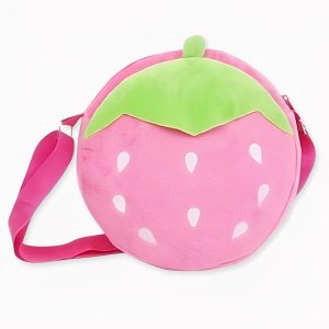 Mochila de peluche de fresa para niños