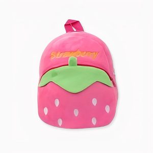 Mochila de peluche en forma de fresa – Rosa o roja