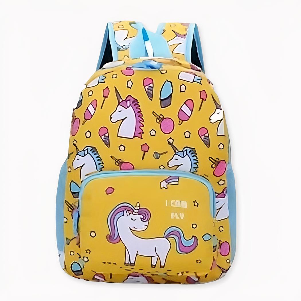 Mochila infantil con estampado de unicornios de colores