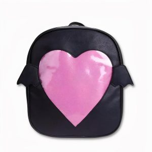 Mochila de niña en polipiel con motivo de corazón