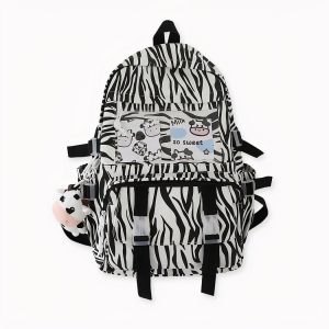 Mochila con estampado de cebra y bonito diseño
