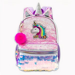 Mochila unicornio brillante con lentejuelas