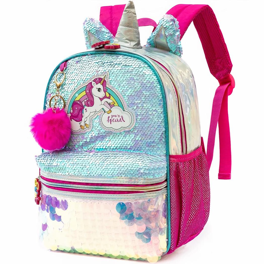Mochila unicornio brillante con lentejuelas - Imagen 4