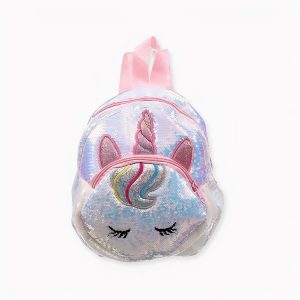 Mochila infantil de unicornio con purpurina
