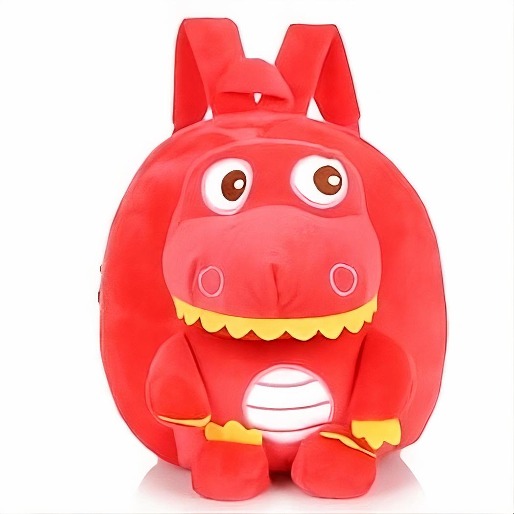 Mochila dinosaurio de forro polar rojo - Imagen 3