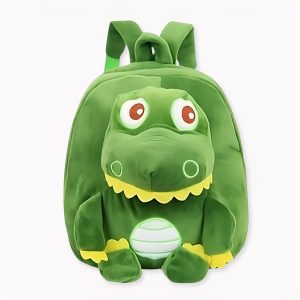 Mochila dinosaurio de forro polar verde