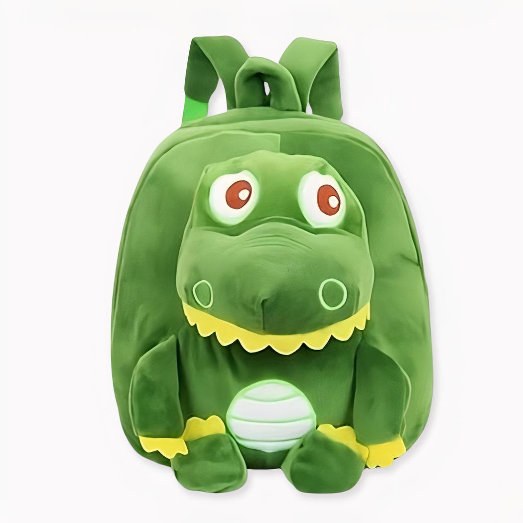Mochila dinosaurio de forro polar verde