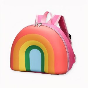 Mochila rígida con estampado de arco iris para niños