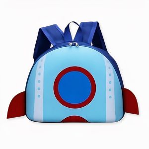 Mochila rígida con estampado de cohetes para niños
