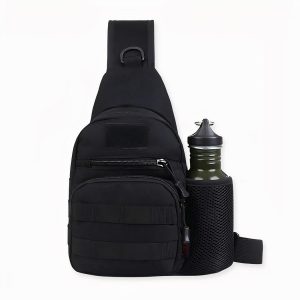 Mochila militar de un hombro con compartimento para botella de agua