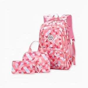 Mochila geométrica 3D para chicas adolescentes