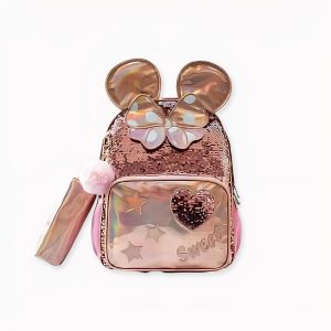 Mochila rosa de lentejuelas para niñas