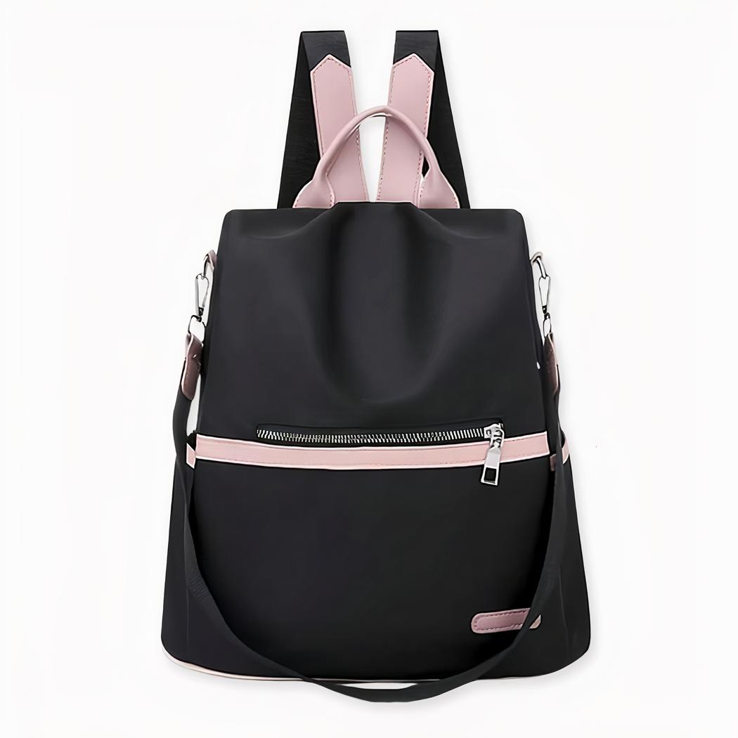 Mochila impermeable oxford rosa y negra