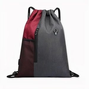 Mochila deportiva bicolor con cordón