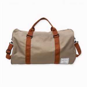 Bolsa de viaje grande con bandolera marrón