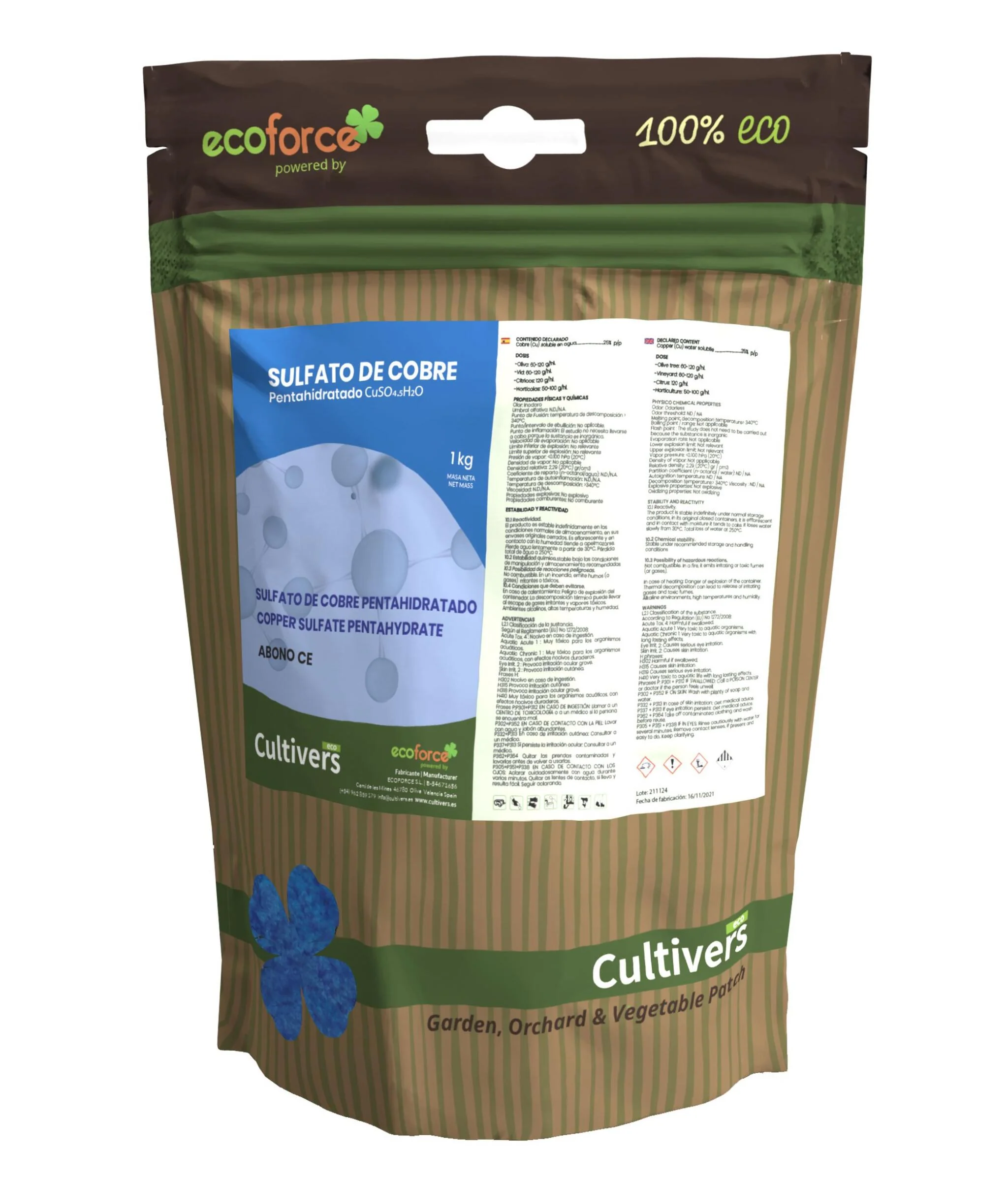 Sulfato De Cobre Cultivers 1 Kg