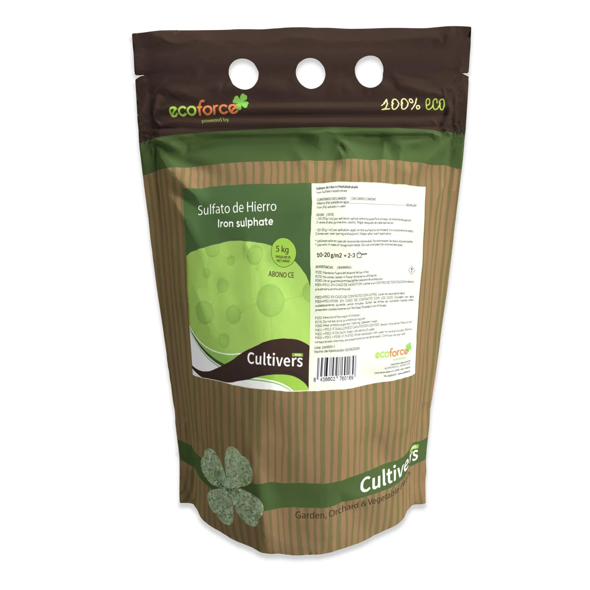 Sulfato De Hierro Cultivers 250 G - Imagen 2