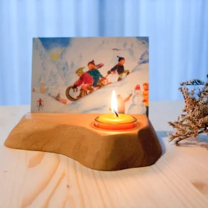 PORTAFOTOS DE MADERA CON VELA