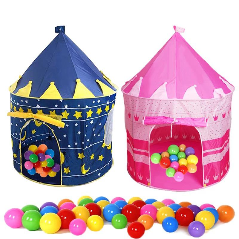 Carpa Castillo Plegable Infantil Con 100 Pelotas Multicolor