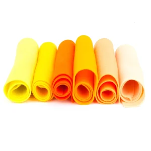 FIELTROS DE LANA 100% PALETA DE AMARILLOS Y NARANJAS