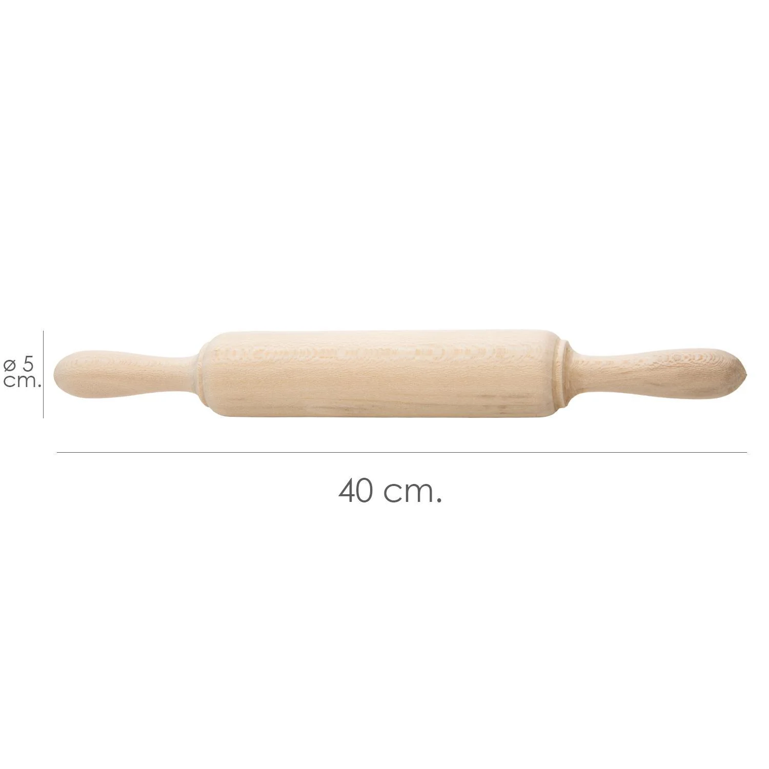 Rodillo Amasar Madera Oryx 40 Cm. - Imagen 2