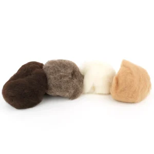 LANA CARDADA ORGÁNICA SURTIDO TONALIDADES NATURALES .AFIELTRADO SECO.