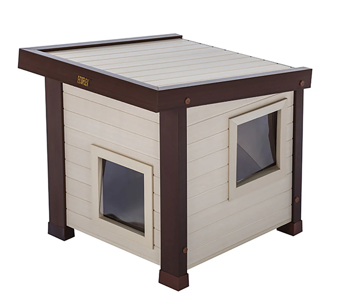 Casa Para Gatos Noa - Caseta De Interior/exterior - Fabricado En Ecoflex - Refugio Para Felinos Con Gatera - Imagen 2