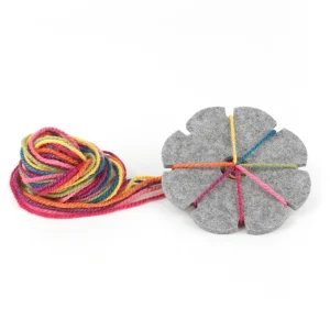 FLOR DE FIELTRO CON LANA ORGÁNICA PARA TEJER CADENETAS