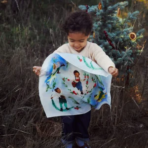 PAÑUELO DE SEDA ILUSTRADO