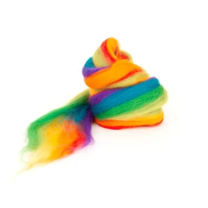 LANA CARDADA PEINADA EN CINTA MULTICOLOR