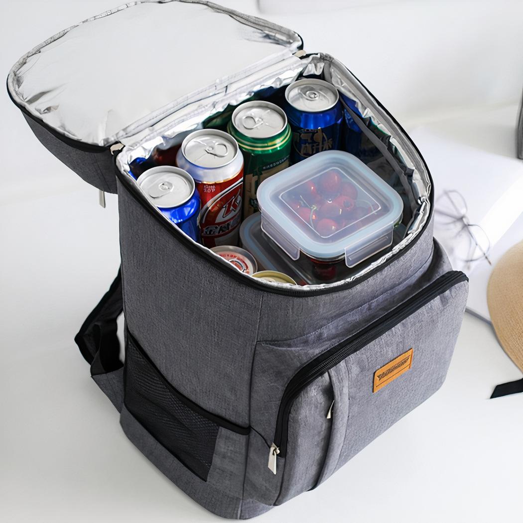 Mochila aislante grande gris - Imagen 2