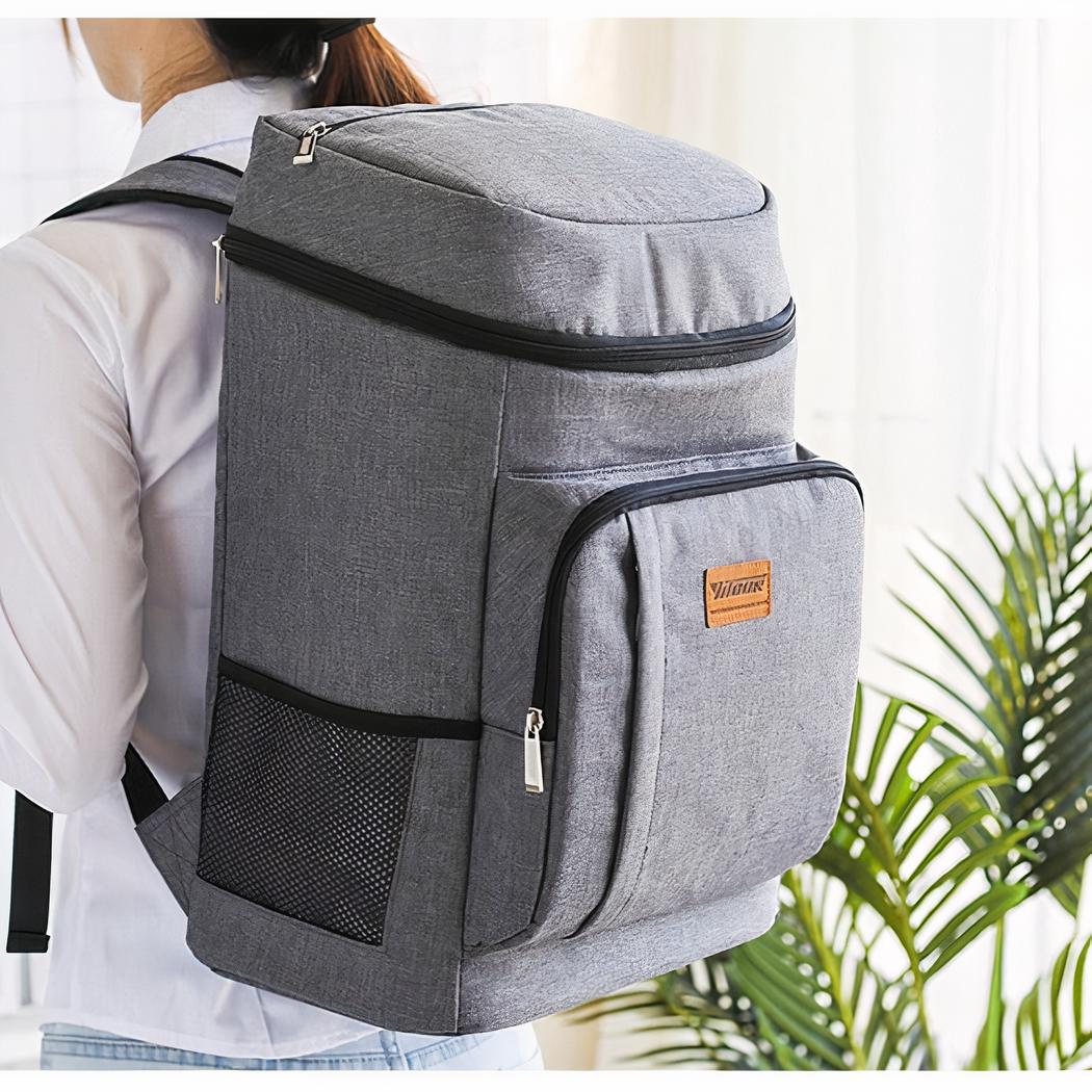 Mochila aislante grande gris - Imagen 7