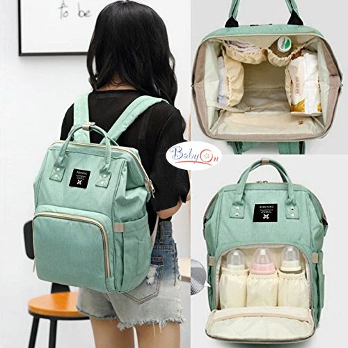 Pañalera Tipo Morral Con Portabiberon Termico - Imagen 2