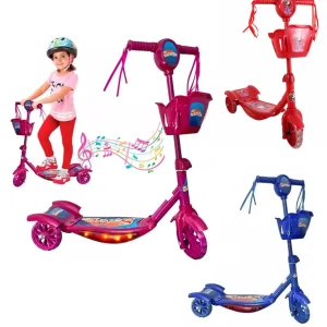 Monopatin Patineta Infantil Para Niños Con Luces Y Sonidos Rosa